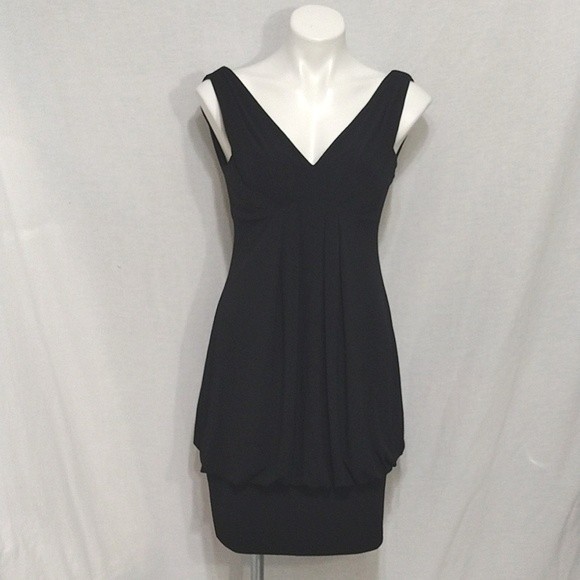 Eliza J Missy V-neck Backless Bubble Hem Black Cocktail Formal Party Dress US 8 - Picture 2 of 9